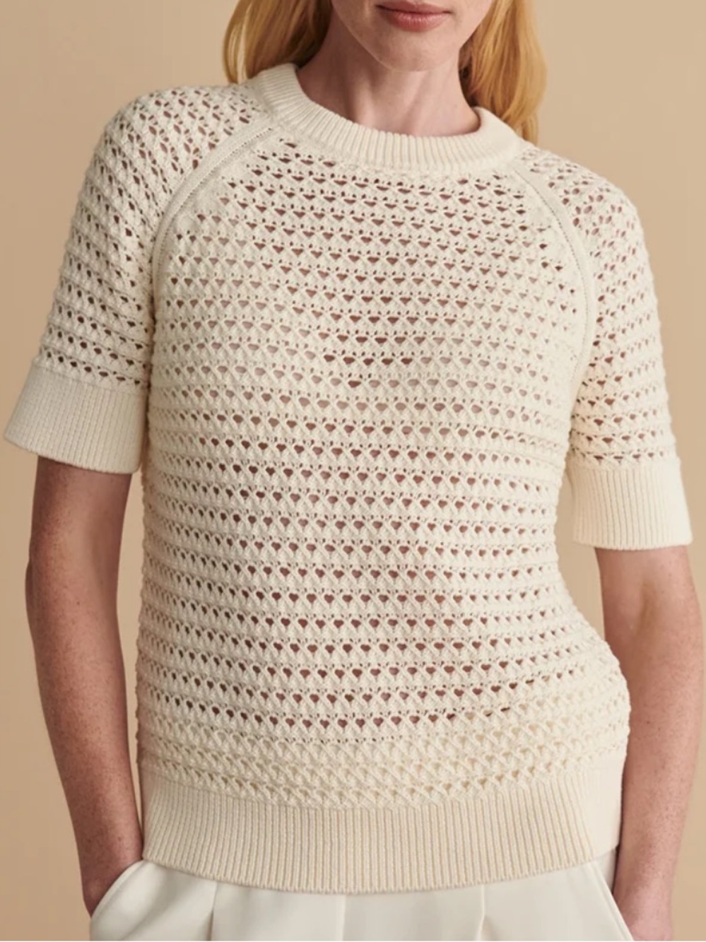 Varley Alva Knit Sweater in Egret